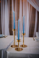 Rose Gold Candlestick Holder with Glass Tube - Large