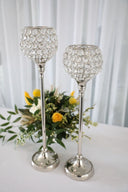 Pillar Crystal Candleholders (21", 18.5", 17")