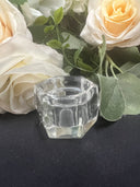 Glass Hexagon Short Candlestick Holder