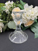 Glass Round Stemmed Thin Candlestick Holder