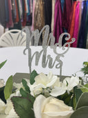 Mr & Mrs Cake Topper - Silver Glitter
