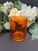 Orange Clear Glass Votive Holder