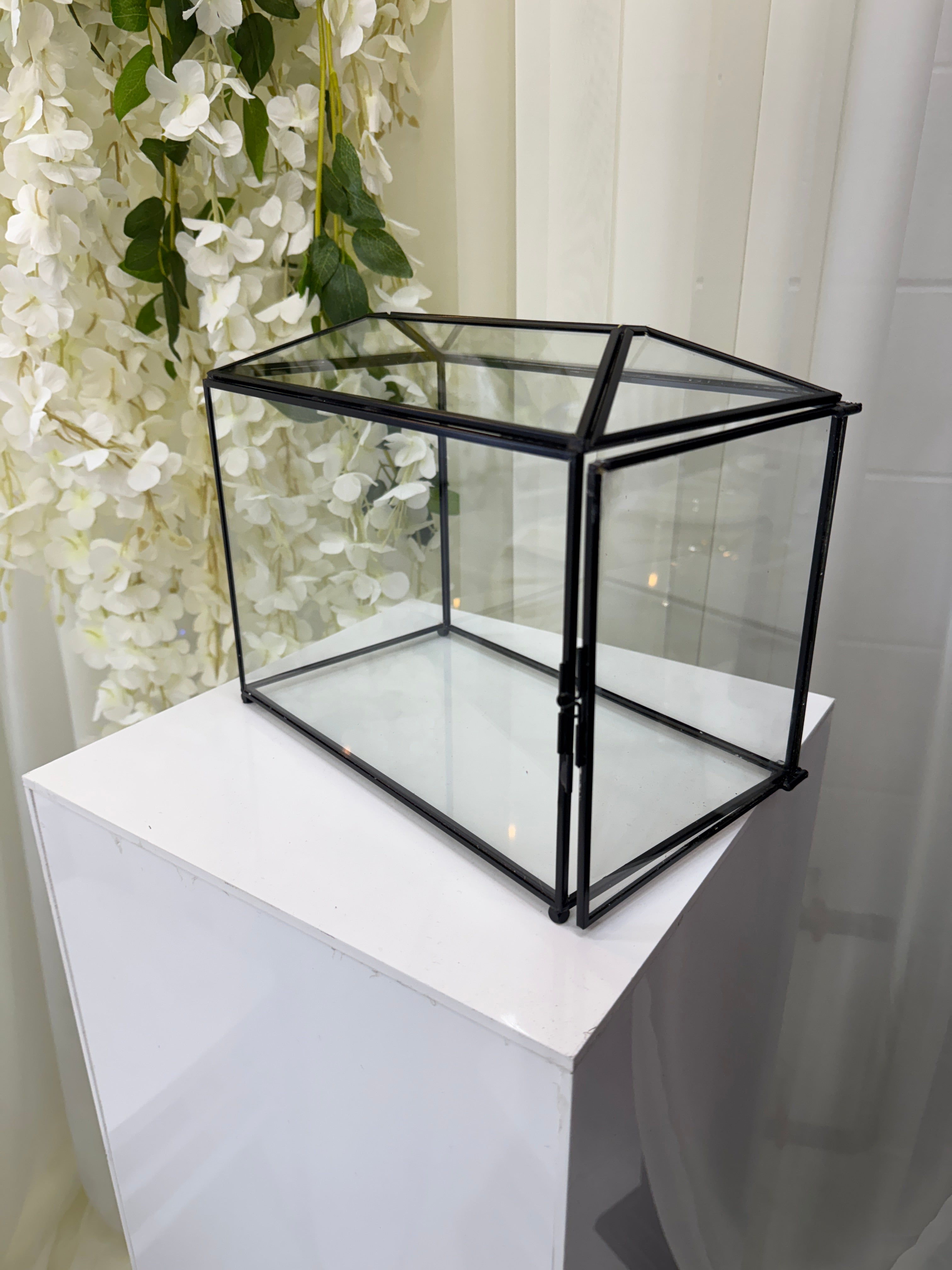 Rectangle Black Frame Glass Card Box – Infinity Events & Decor