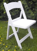 White Padded Resin Folding Chair