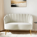 White Scalloped Loveseat