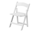 White Padded Resin Folding Chair