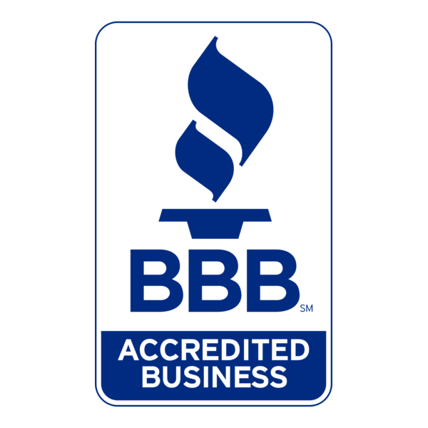 BBB Accredited Business logo with blue and white colors on a white background