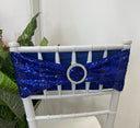 Chair Band with Broach - Sequin Blue