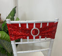 Chair Band with Broach - Sequin Red